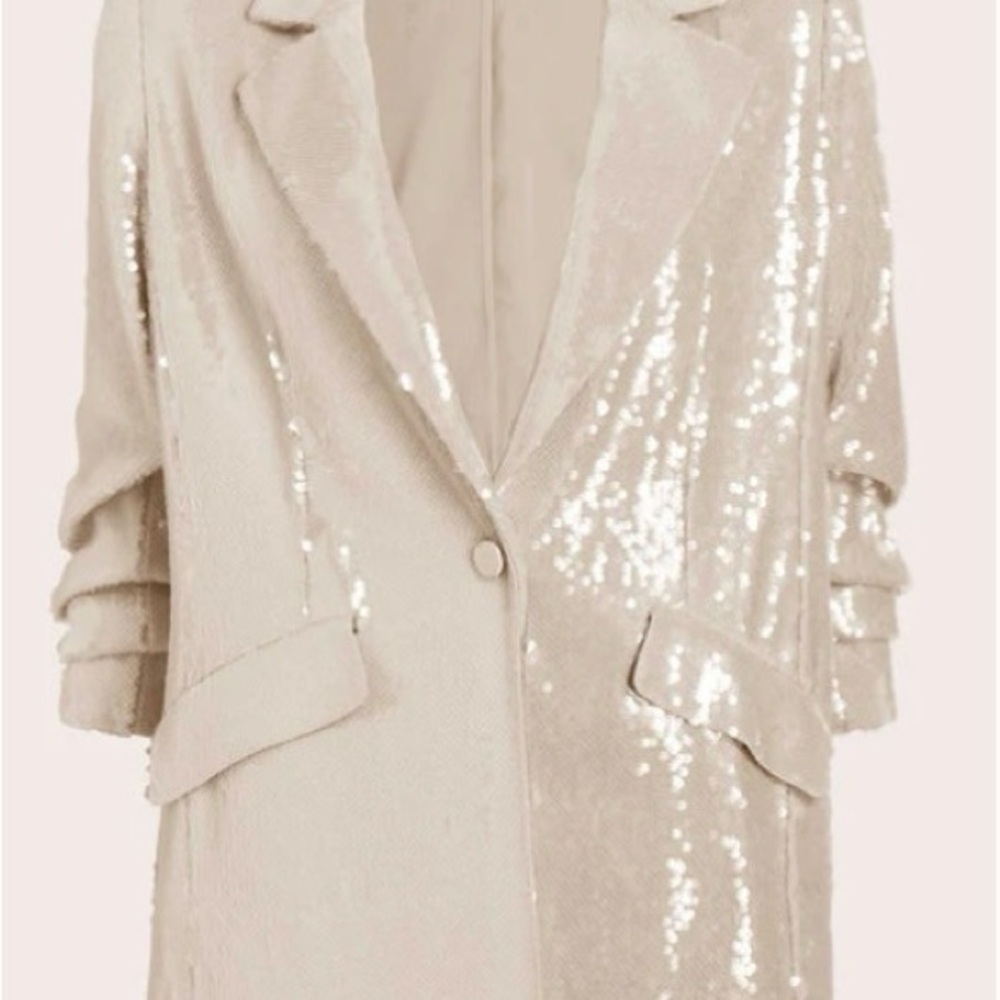 Cinq a Sept white sequin blazer jacket Anthropologie V Chapman